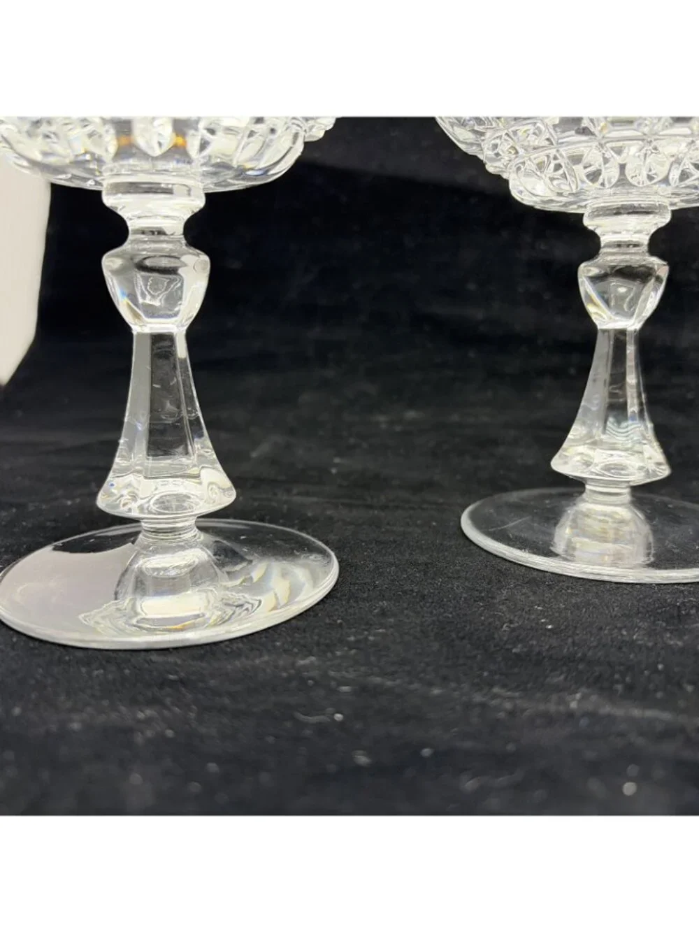 Vintage Nachtmann Astra Crystal Champagne Coupe Tall Sherbet Glasses Set of 4